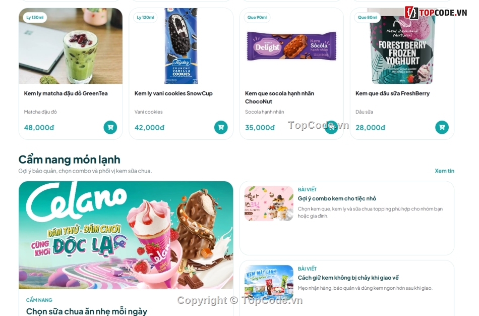 web bán sữa,bán web,web bán đồ lạnh